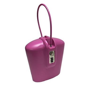 Imagem de SAFEGO Cofre portátil para ambientes internos/externos com acesso a chave e combinação (rosa)