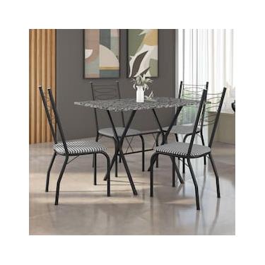Imagem de Mesa de Jantar Retangular Fabone Miami com 4 Cadeiras Estofadas