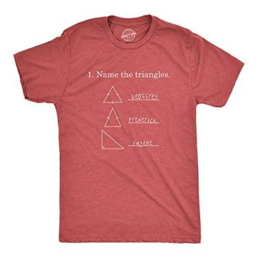 Imagem de Camiseta masculina com nome dos triângulos divertida de matemática sarcasmo novidade I Love Math Graphic, Vermelho mesclado, G