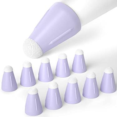 Imagem de JOOSKO Protetor de ponta compatível com Apple Pencil [pacote com 10], capa de silicone antiderrapante silenciosa para Apple Pencil 2ª geração/1ª e Apple Pencil (USB-C). Roxo