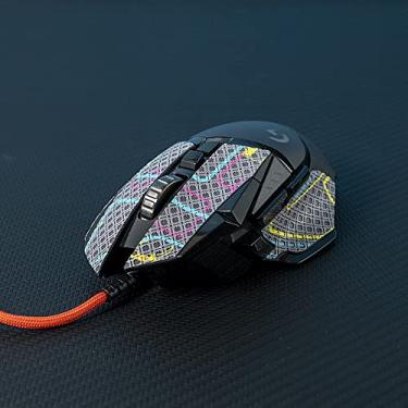 Imagem de BTL Adesivo de fita adesiva para mouse Logitech G502 Hero SE feito à mão antiderrapante suga suor punk cinza