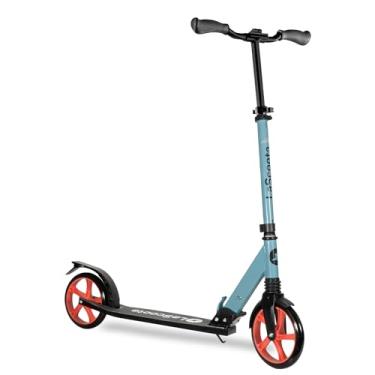 Imagem de Lascoota Scooter adulto e patinete dobrável para adultos e adolescentes - azul fusão, capacidade de 99 kg - rodas de 20 cm e suspensão dianteira - estrutura de alumínio leve e guidão ajustável