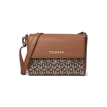 Imagem de Tommy Hilfiger Bolsa tiracolo feminina Melissa II com aba, Chocolate bronzeado/Dk, Small