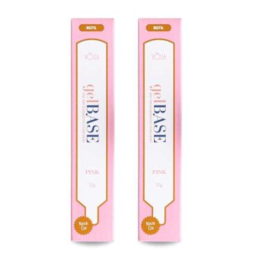 Imagem de Kit 2 Sachê Refil Gel Base Pink Alongamento Fibra 12g, Vòlia