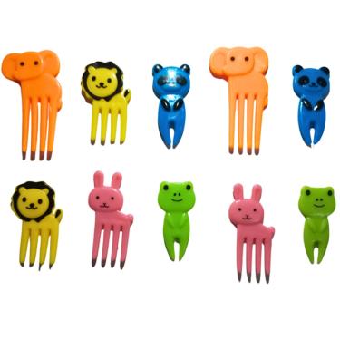 Imagem de Kit Infantil Mini Garfinhos Para Petiscos Frutas E Lancheira