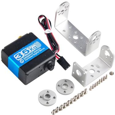 Imagem de Wishiot Servo Robô Digital RDS3235 Servo Motor Sem núcleo 35 KG Engrenagem de Metal de Alto Torque DC5-7,4 V com Placa de Braço de Suporte Servo em Forma de U para Robô DIY (Ângulo de Controle 270 Graus)