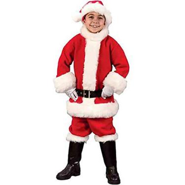 Imagem de Fantasia infantil de Papai Noel Rubie's Costume Co Flanela, Multi-colored, Small