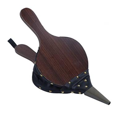 Imagem de Fole de madeira para lareira, soprador de ar manual, acionador de partida rápido, soprador de lareira para churrasco, camping, churrasqueira, chaminé ao ar livre com alça