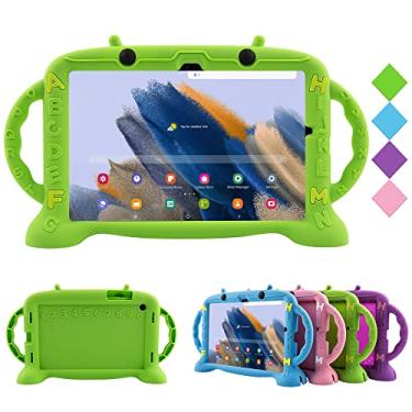 Imagem de CHIN FAI Capa para Galaxy Tab A8 10,5 para crianças, capa protetora de silicone à prova de choque com suporte para Samsung Galaxy Tab A8 10,5 polegadas 2022 (SM-X200/SM-X205/SM-X207) (verde)