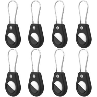 Imagem de Pacote com 8 porta-chaves AirTag, capa à prova d'água com cabo de arame para Apple AirTags, capa protetora antiperda ultra durável com chaveiro para bagagem, chaveiro, mochila, animal de estimação