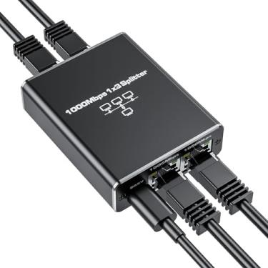 Imagem de Divisor Ethernet 1 a 3, divisor de Internet ALYYDBG 1000Mbps RJ45 com cabo de alimentação USB, divisor LAN usando cabo Cat5/5e/6/7/8 para PC, TV, PS5, impressora etc