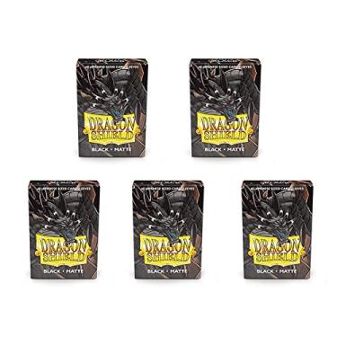 Imagem de 5 Packs Dragon Shield Matte Mini Japanese Black 60 ct Card Sleeves Value Bundle!