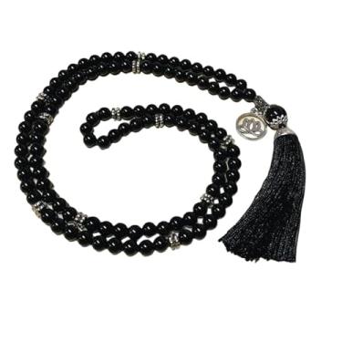 Imagem de Colar Japamala Obsidiana Negra 108 Contas Pedra Natural