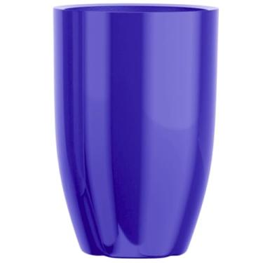 Imagem de Vaso Redondo Fibra De Vidro Vitrificado Madri 44cm Decorativo (Azul Royal)