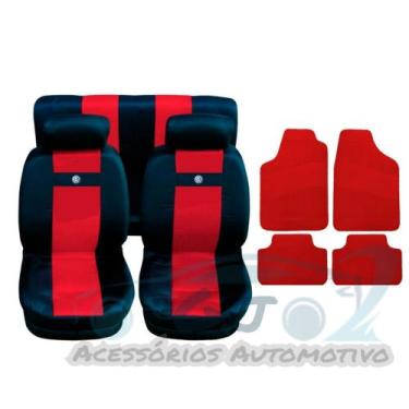 Imagem de capa banco carro em nylon vermelho +tapete para gol g5 2012 - gj acess