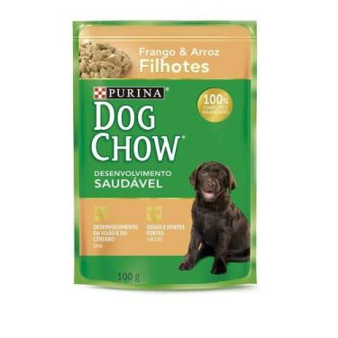 Imagem de Ração Úmida Dog Chow Sachê para Cães Filhotes sabor Frango 100g - 1 un