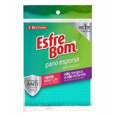 Imagem de Pano Esponja Multiuso Esfrebom Fácil Limpeza Enxuga Sem Fiapo