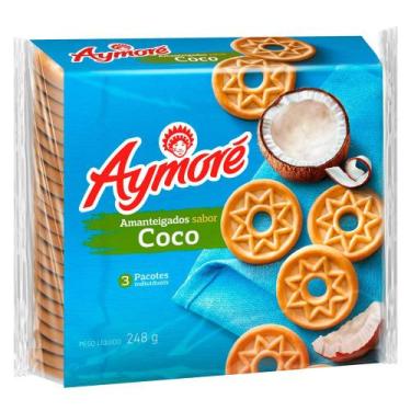 Imagem de Biscoito Aymoré Amanteigados Sabor Coco com 248g - Aymore