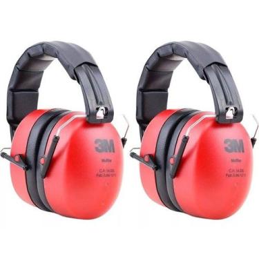 Imagem de Kit 2 Protetor Auricular 3M Abafador de Ruído Concha Muffler