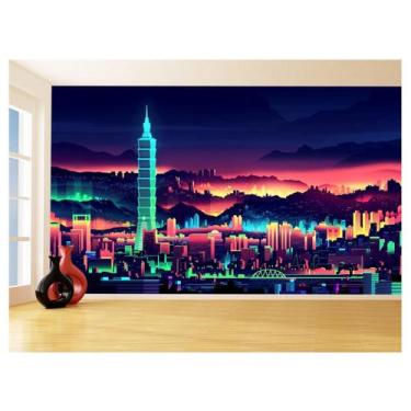 Imagem de Papel De Parede 3D Cidade Prédios Por Sol Luzes 3,5M Ncd365 - Você Dec