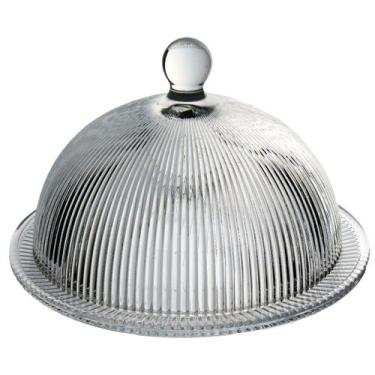 Imagem de QUEIJEIRA REDONDA HOME&CO COM TAMPA VIDRO 14x20x20cm TRANSPARENTE PORT