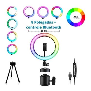 Imagem de Ring Light Led Iluminador Selfie Câmera Celular Luz Tripé - ZEM
