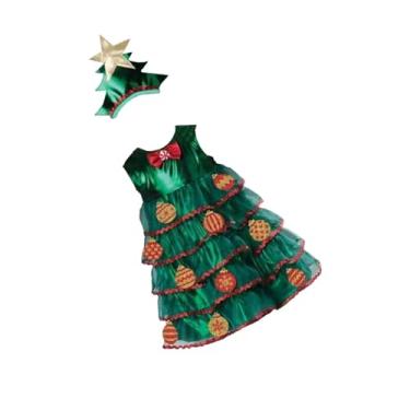 Imagem de rockible Vestido de árvore de Natal infantil com conjunto de chapéu Vestido confortável para o Halloween, 90 Cm