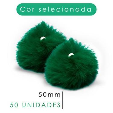 Imagem de Pompom - Pelúcia Verde Bandeira 50 Mm - C/50 Unidades - Nybc