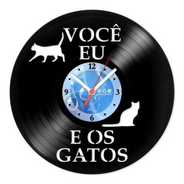 Imagem de Relógio De Parede Disco Vinil Animais - Você Eu e os Gatos - VAN-030 -