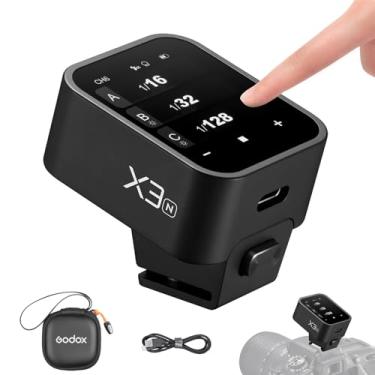 Imagem de GODOX Gatilho X3 X3N X3-N, tela sensível ao toque OLED TTL disparador flash sem fio para câmeras Nikon, com conversão TCM, bateria de lítio integrada, carregamento rápido USB-C