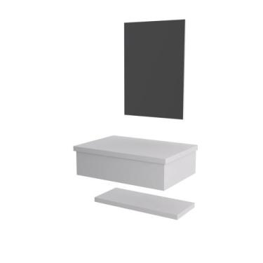 Imagem de Bancada Metrópole 607w 60cm C/Prateleira e Espelheira - Compace, Branc