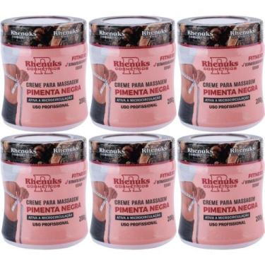 Imagem de Kit com 6 Creme Pimenta Negra Elimina Estrias e Celulites - Rhenuks