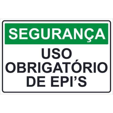 Imagem de Placa de Sinalização EPI Uso Obrigatório Equipamento Proteção - Impéri