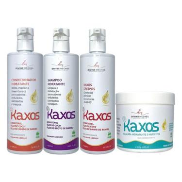 Imagem de Kit Divine Mèches Kaxos Shampoo Condicionador Creme para Crespos Másca