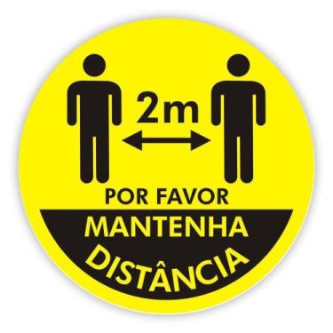 Imagem de Adesivo Piso Mantenha Distância - Amarelo 4 - Micro Oficina