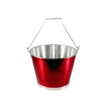 Imagem de Balde Gelo Cerveja C/ Alça Alumínio Profissional Vermelho 9l - Contine