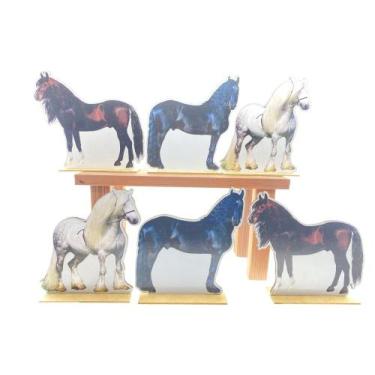 Imagem de Kit Display de Mesa 6 Peças Para Festa Cavalo MDF - Juju Brasil