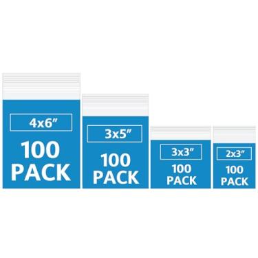 Imagem de Pacote com 400 sacos plásticos pequenos para joias, mini saquinhos de 4 tamanhos variados. 5 x 7 x 7 8 x 12 cm 12 x 15 cm 2 mm de espessura com zíper (400 peças (2 x 3 3 x 3 3 x 5 4 x 6))