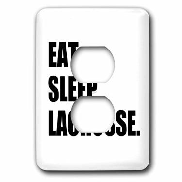 Imagem de 3dRose lsp_180418_6 Eat Sleep Lacrosse Gifts for Sport Enthusiasts Lax Cross Black Text Light Switch Cover