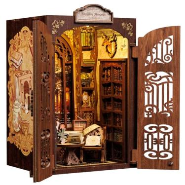 Imagem de CUTEBEE Book Nook Kit - DIY Miniature House Dollhouse Kit for Adult and Teens, Booknook Bookshelf Decor Alley Model Build with LED Light, Gifts for Family and Friends (Bookshop Memories)