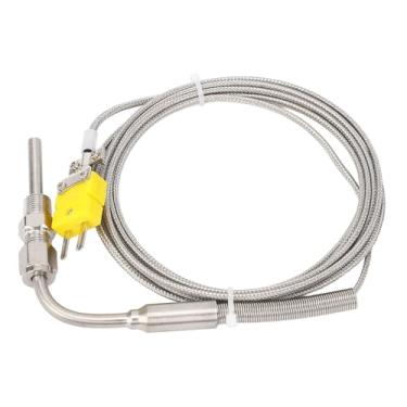 Imagem de Termopar Tipo K EGT, Aço Inoxidável, Termopar Flexível, Sensor de Temperatura, Sondas 0 ~ + 1250 ℃ Com Ponta Exposta e Conector (Aço inoxidável)