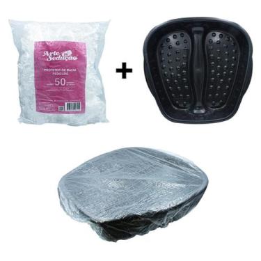 Imagem de Kit Com 50 Protetores Descartáveis + Bacia para Pés Pedicure - Arte Se