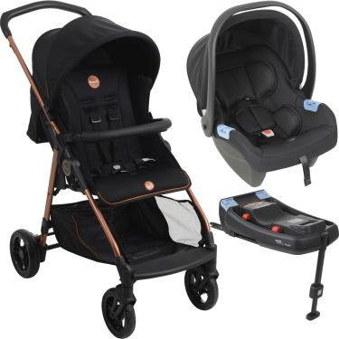 Imagem de Carrinho com Bebe Conforto e Base ISOFIX Burigotto Lui Cobre