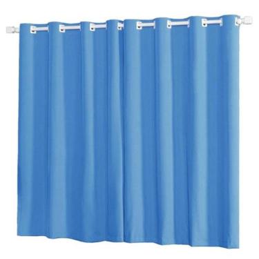 Imagem de Cortina Oxford 2,80 x 1,50 Inibe a Claridade - DH Enxovais, Azul Bebê