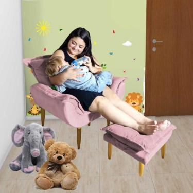 Imagem de Poltrona Puff Opala Amamentação Fixa E Confortável Tecido Suede - Bl D