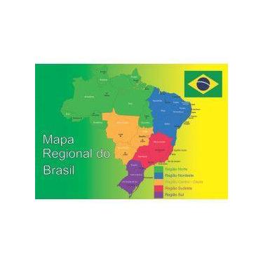 Imagem de Painel de Lona Escolar Mapa do Brasil - 100x070cm - Fabrika de Festa
