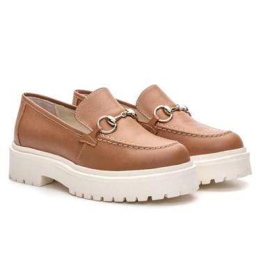 Imagem de Mocassim Couro Tratorado Feminino Com Bridão Clássico - Bigioni, 37, C