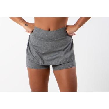 Imagem de Short Saia Feminino Tapa Bumbum Academia Fitness Verão - blees, Cinza,