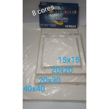Imagem de Combo Tinta Acrilica 8 cores + 4 Telas - Artesanato Ana Maria