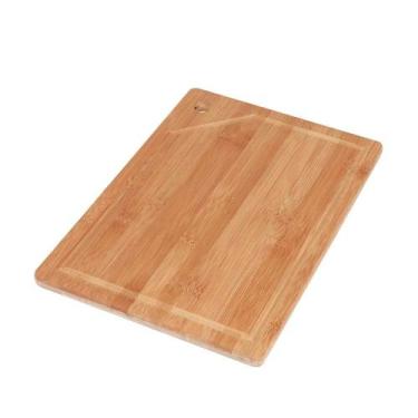 Imagem de Tábua Retangular Bamboo 35x25 cm Higiênica Carne Churrasco Mor, Marrom